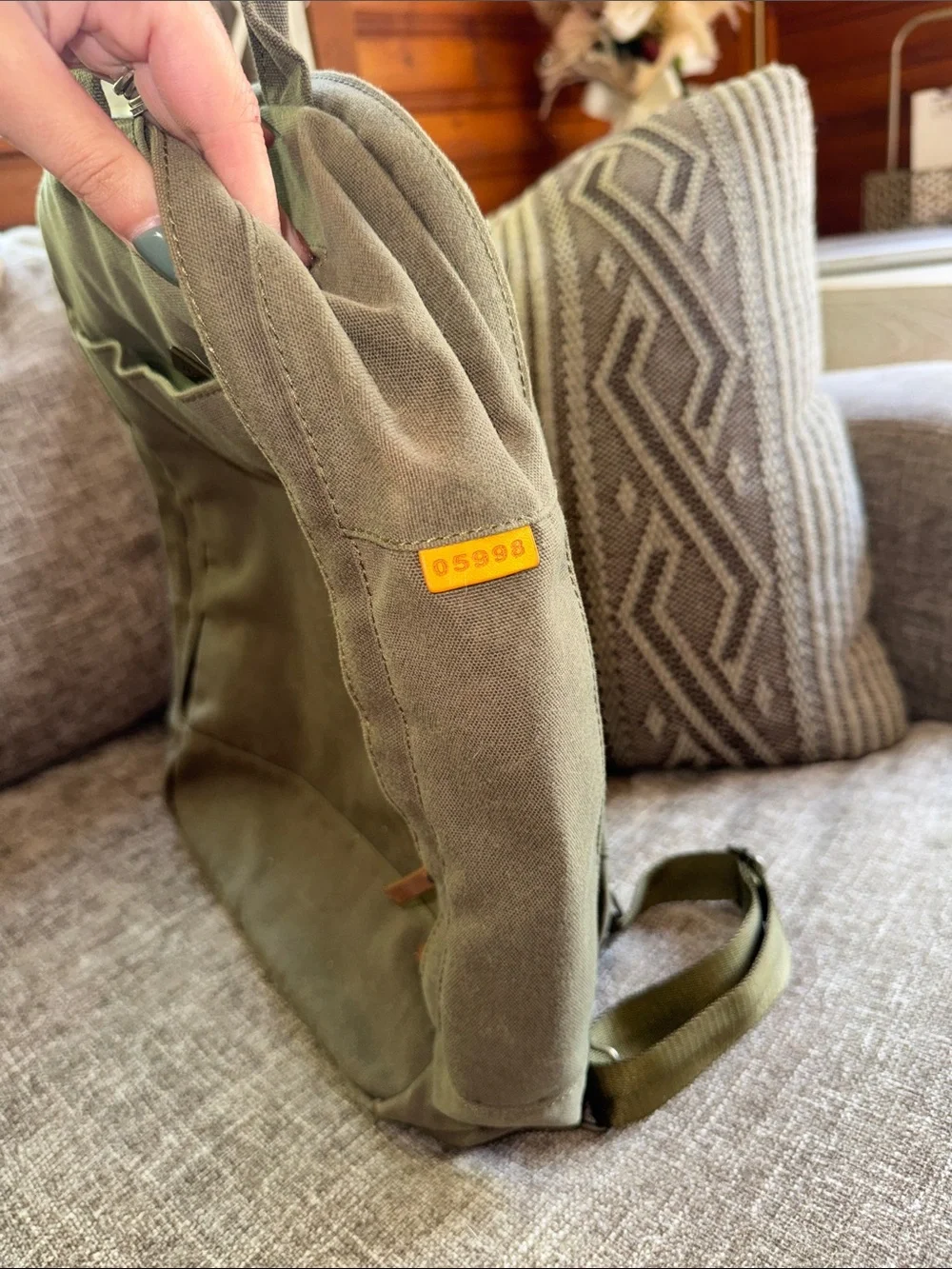 Olive Green Canvas Backpack - Minimal Everyday Carry